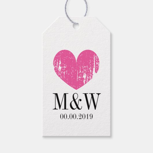 Mooie roze hartsbruuffe label voor cadeau cadeaulabel (Voorkant)