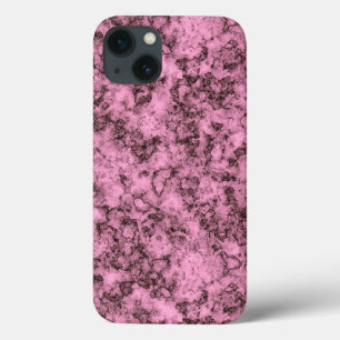 Mooie roze heldere marmeren donkere aderen iPhone 13 hoesje
