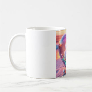 Mooie Roze Hibiscus Hart Glas Parel Koffie M Koffiemok