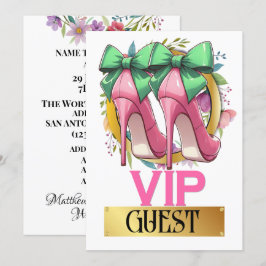 Mooie Roze Hoge Hakken VIP Gast Uitnodiging