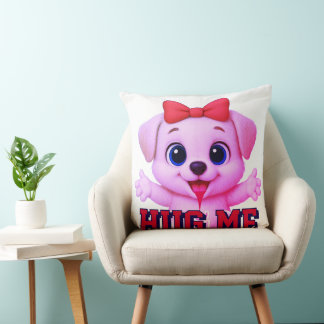 MOOIE ROZE HONDJEKUSSEN ~ AARDIG TREKKEND KNUFFELH KUSSEN