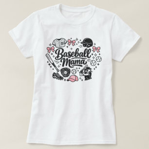Mooie Roze Honkbal Mama T-shirt - Stijlvolle Wedst