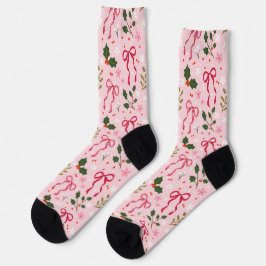 Mooie Roze Hulst Kerstsokken Sokken