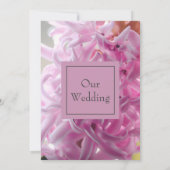 Mooie roze hyacint bruiloft kaart (Achterkant)