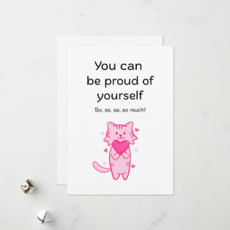 Mooie Roze Kat Inspirerende Trots Op Jou Kaart