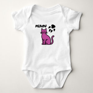 Mooie Roze Kat “MIAOU” Baby Body Romper