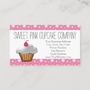 Mooie Roze Kersen Cupcake Bakkerij Visitekaartje