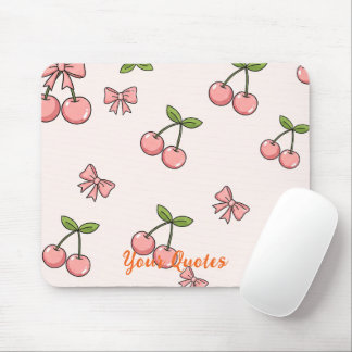 Mooie Roze Kersen & Strikken Naadloos Patroon Muismat