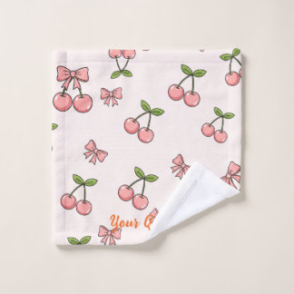 Mooie Roze Kersen & Strikken Naadloos Patroon Washandje