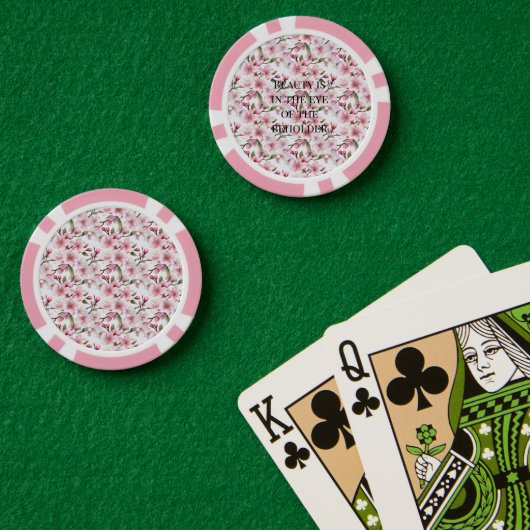 Mooie roze kersenbloesems poker chips (Pokertafel (Dubbel))