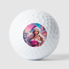 Mooie Roze Kerst Meisje 01 Golfballen