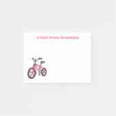 Mooie roze kinderfiets cartoon illustratie post-it® notes (Voorkant)