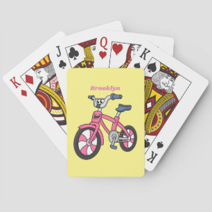 Mooie roze kinderlijke cartoonillustratie pokerkaarten