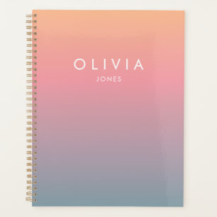 Mooie Roze Kleurrijke Ombre Persoonlijke Naam Planner