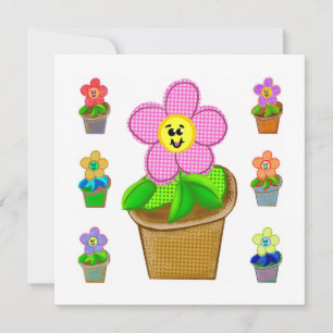 Mooie Roze Knopje in Pot Bloemen Vakantiefelicitat Feestdagenkaart