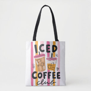 Mooie Roze Koffiekopjes Zomer Koffie Design Draagtas