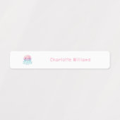Mooie Roze Kwallen Aangepaste Kindernaam Labels (Design 1)