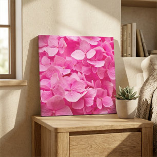 Mooie Roze Lente Hortensia Bloem Fotografie Canvas Afdruk