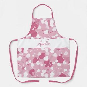 Mooie Roze Liefdeshart Gepersonaliseerd Schort