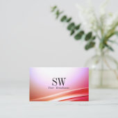 Mooie roze Lila Ombre gebogen Decor met Monogram Visitekaartje (Staand voorkant)