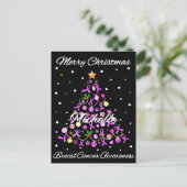 Mooie roze lint kerstboom briefkaart (Staand voorkant)