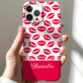 Mooie Roze Lippenstift Kusjes Script Naam Case-Mate iPhone Case