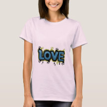 Mooie Roze LOVE Graffiti T-shirt