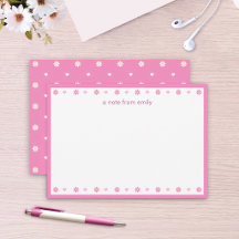 Mooie Roze Madeliefjes & Hartjes Persoonlijke Noti