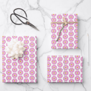 Mooie Roze Madeliefjesbloem Inpakpapier Vel