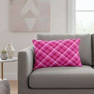 Mooie roze magenta geruite accentkussen accent kussen