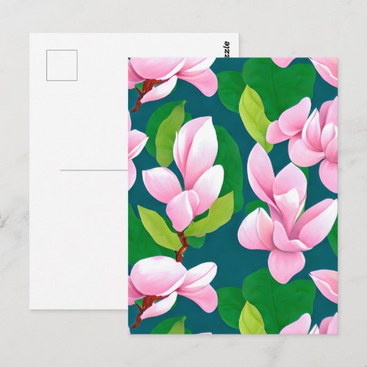 Mooie roze Magnolia bloemen Briefkaart (Voorkant / Achterkant)