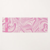 Mooie Roze Marmeren Swirl Monogram Yogamat (Voorkant (horizontaal))