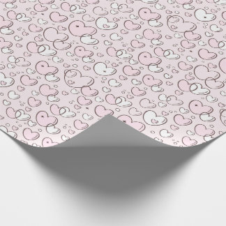 Mooie Roze Met de Hand Getekende Bubbel Hartjes Va Cadeaupapier
