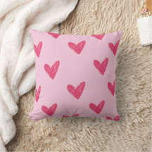 Mooie Roze Met De Hand Getekende Harten Patroon De
