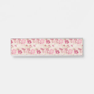 Mooie roze moderne bloemenpatroon deurbordje