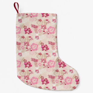 Mooie roze moderne bloemenpatroon kleine kerstsok
