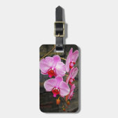 Mooie roze mottoorchideeën bagagelabel (Voorkant verticaal)
