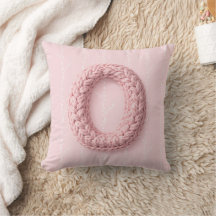 Mooie roze O monogram gehaakte letter boho