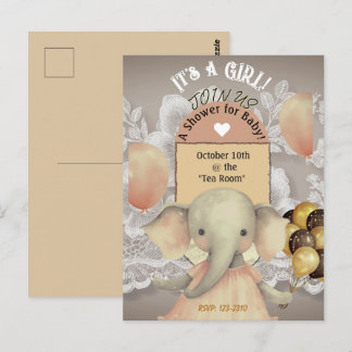 Mooie Roze Olifant Ballonnen Briefkaart