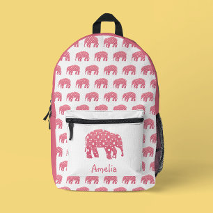 Mooie roze olifant bedrukte rugzak
