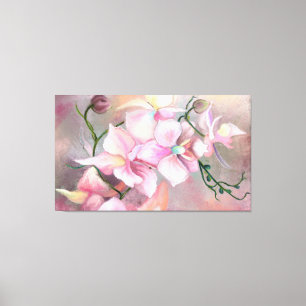 Mooie roze orchidee bloemen - Oorspronkelijk schil Canvas Afdruk