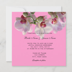 Mooie roze orchidee bloemen trouw uitnodigingen