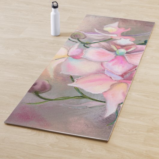 Mooie roze orchidee bloemen yoga mat (In situ)