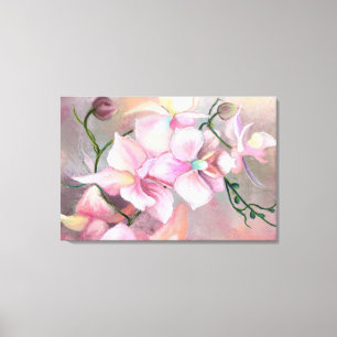 Mooie Roze Orchideeën Bloemen - Originele Schilder Canvas Afdruk