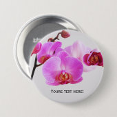 Mooie roze orchideeën ronde button 7,6 cm (Voorkant /achterkant)