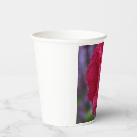 Mooie roze & Paarse klaproos Papieren Bekers (Rechts)