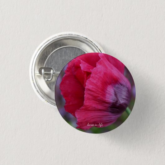 Mooie roze & Paarse klaproos Ronde Button 3,2 Cm (Voorkant /achterkant)