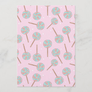 Mooie Roze Pastel Lollypop Naadloos Patroon Kaart
