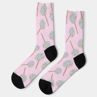 Mooie Roze Pastelkleurige Lolly Naadloos Patroon Sokken