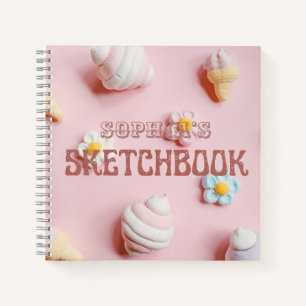 Mooie Roze Persoonlijke Schetsboek voor Kinderen Notitieboek